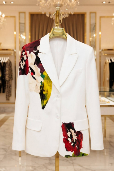 Жакет Gizart 15377 молочный с цветком новый - фото 3