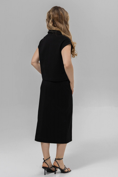 Блуза, юбка Romgil РП0133-ХЛ4 черный - фото 2