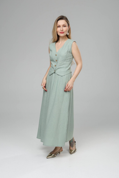 Блуза, юбка Romgil РТ0146-ЛВ4 светлая полынь - фото 1