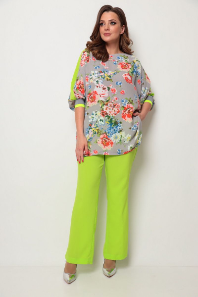 Блуза, брюки Michel chic 1244 салатовый - фото 2