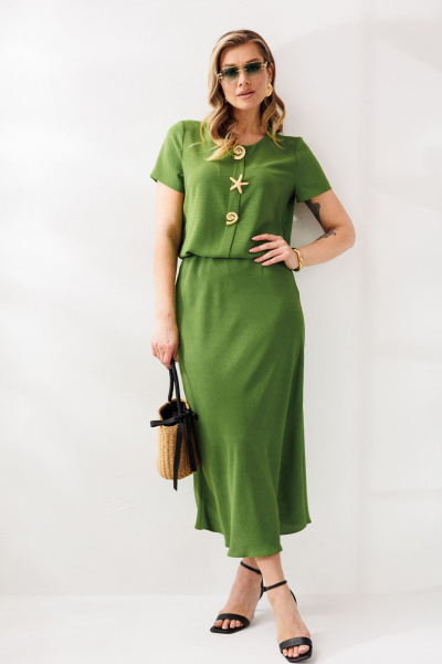 Блуза, юбка Mubliz 333 олива - фото 20