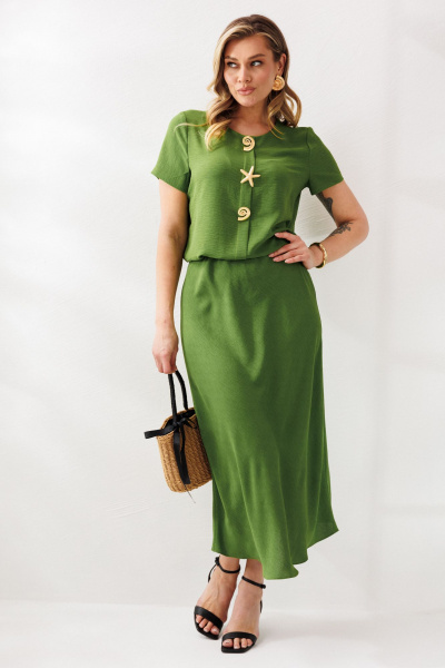 Блуза, юбка Mubliz 333 олива - фото 19