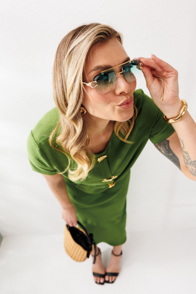 Блуза, юбка Mubliz 333 олива - фото 17