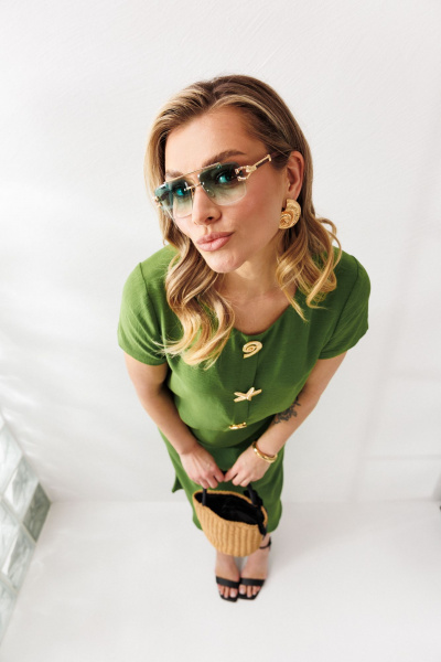 Блуза, юбка Mubliz 333 олива - фото 16