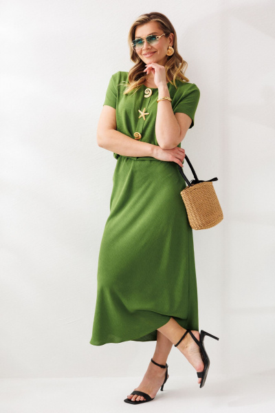 Блуза, юбка Mubliz 333 олива - фото 15