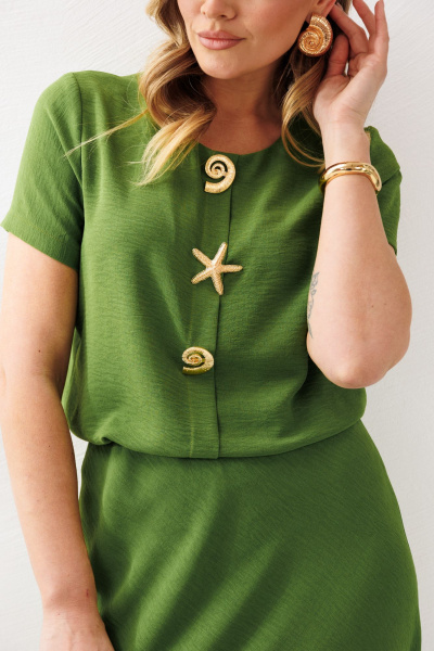 Блуза, юбка Mubliz 333 олива - фото 3