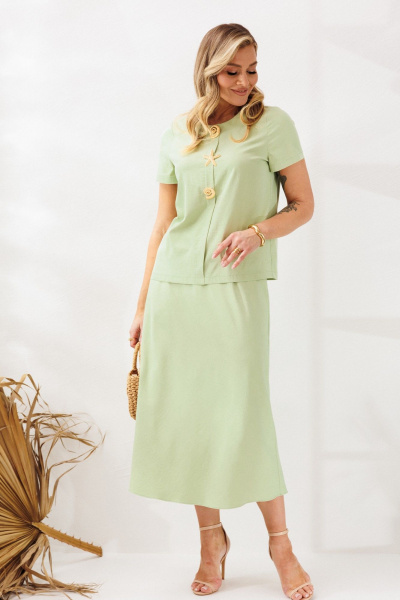 Блуза, юбка Mubliz 333 фисташка - фото 6