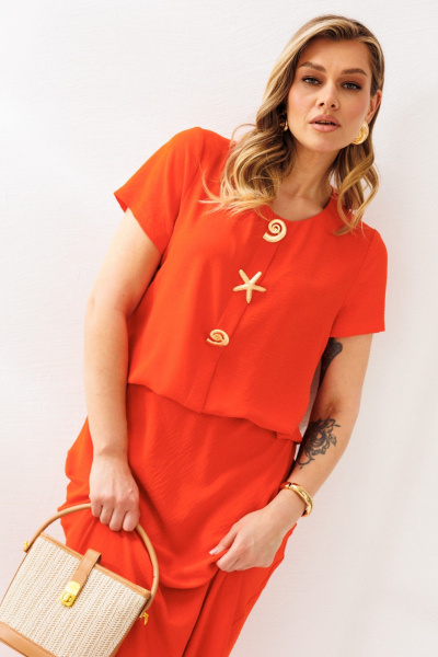 Блуза, юбка Mubliz 333 оранжевый - фото 20