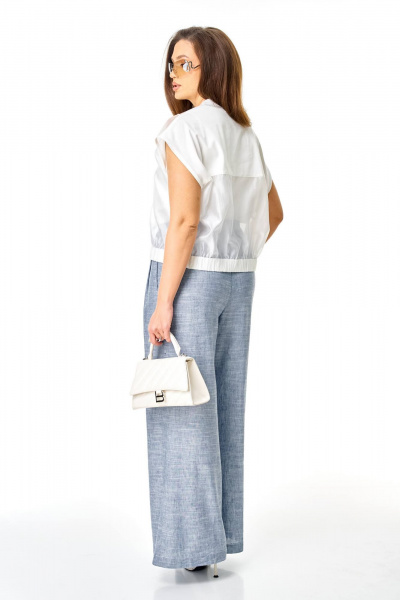 Брюки, бомбер, топ Karina deLux M-1436 голубой+белый - фото 9