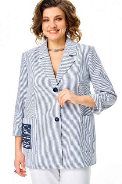 Брюки, жакет Karina deLux M-1444 голубой+белый - фото 4