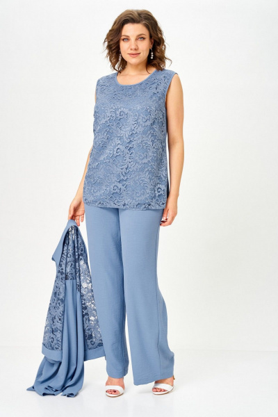 Брюки, жакет, топ Svetlana-Style 2025 индиго - фото 6