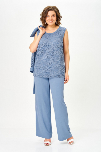 Брюки, жакет, топ Svetlana-Style 2025 индиго - фото 5