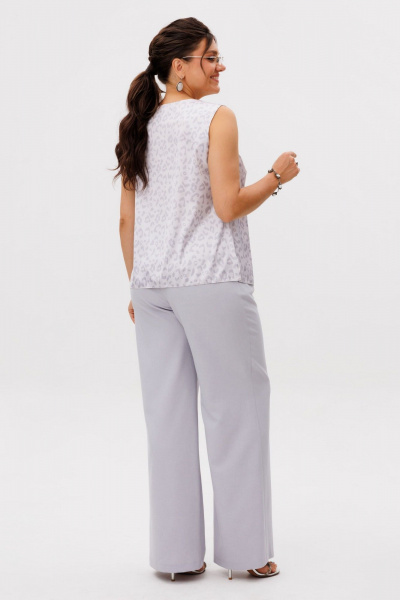 Брюки, жакет, топ Anelli 1672 сиреневый лео - фото 9