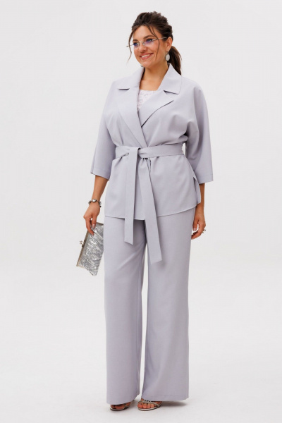 Брюки, жакет, топ Anelli 1672 сиреневый лео - фото 8