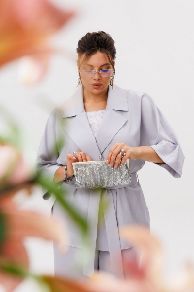 Брюки, жакет, топ Anelli 1672 сиреневый лео - фото 7