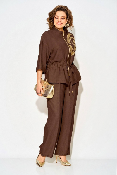 Блуза, брюки Liliana 1527 шоколад - фото 1