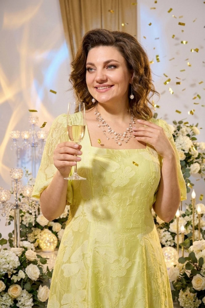 Платье Liliana 1532 лимонный - фото 2