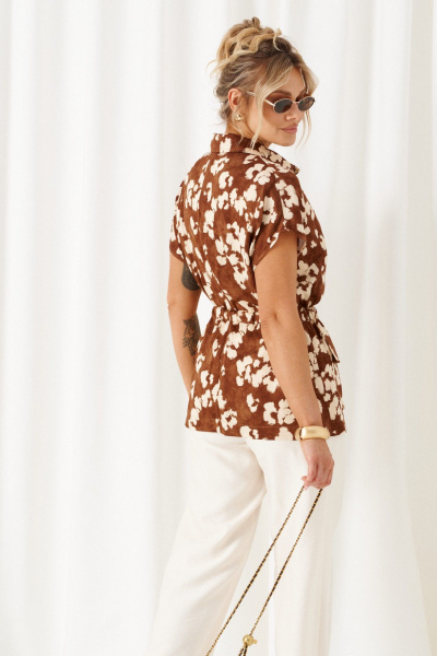 Брюки, жакет, топ Beautiful&Free 6453 молочно-коричневый - фото 4