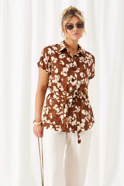 Брюки, жакет, топ Beautiful&Free 6453 молочно-коричневый - фото 3