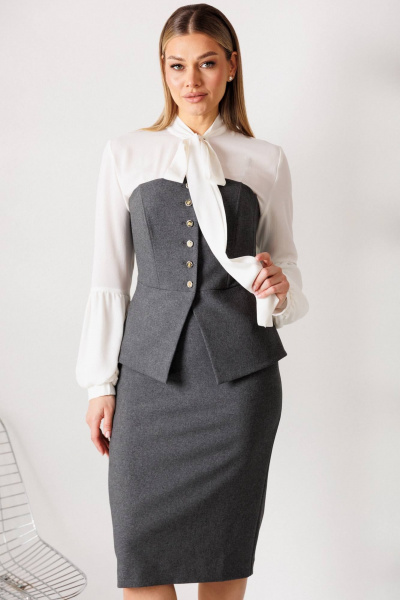 Корсет, юбка Мода Юрс 26-2963 графит - фото 7