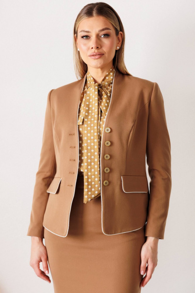 Блуза, жакет, юбка Мода Юрс 26-2808 кэмел - фото 3