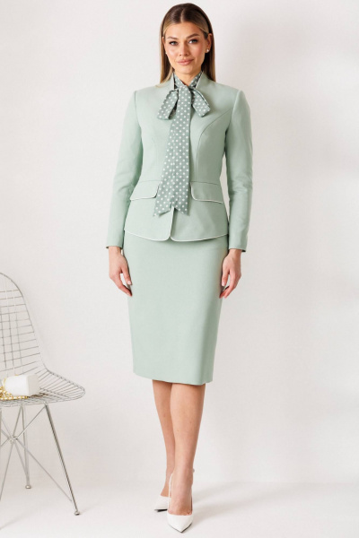 Блуза, жакет, юбка Мода Юрс 26-2808 ментол - фото 1