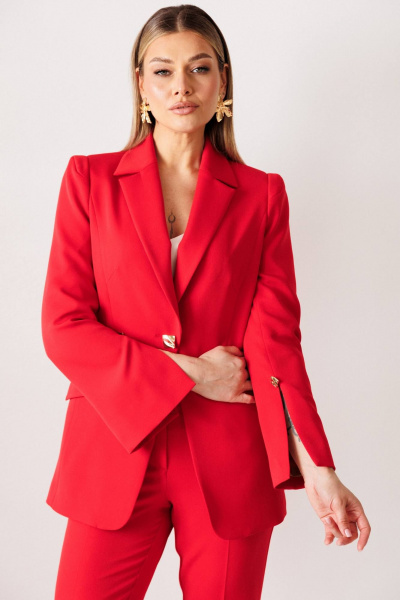 Брюки, жакет Мода Юрс 26-2960 красный - фото 8