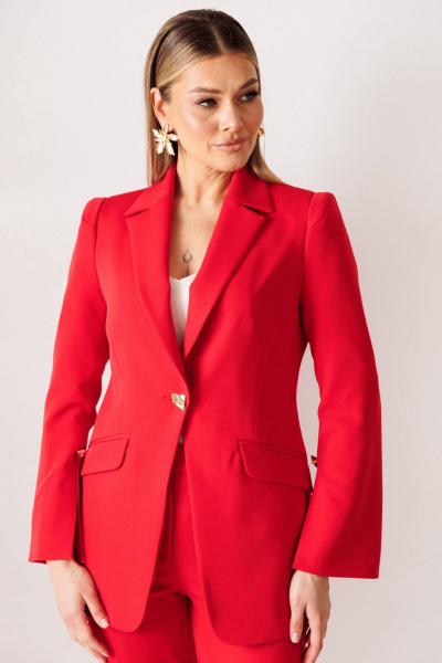 Брюки, жакет Мода Юрс 26-2960 красный - фото 7