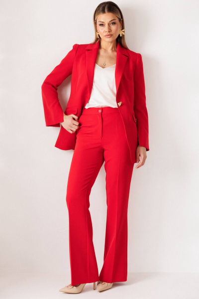 Брюки, жакет Мода Юрс 26-2960 красный - фото 6