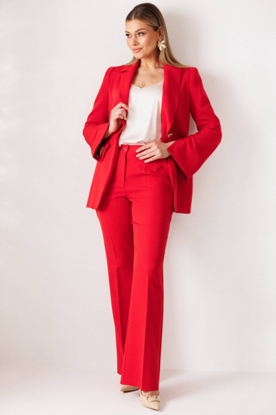 Брюки, жакет Мода Юрс 26-2960 красный - фото 3