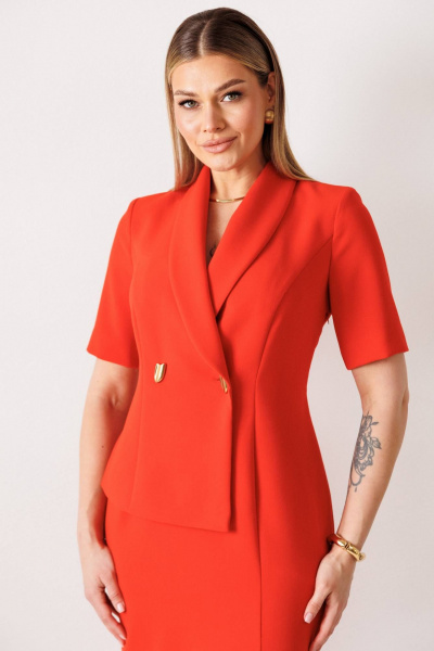 Платье Мода Юрс 26-2966 красный - фото 3