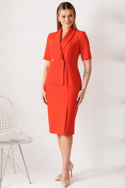 Платье Мода Юрс 26-2966 красный - фото 1