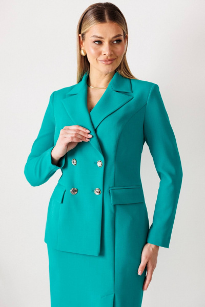 Платье Мода Юрс 26-2967 бирюза - фото 5