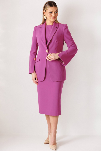 Жакет, платье Мода Юрс 26-2959 пурпурный - фото 7