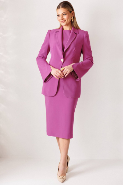 Жакет, платье Мода Юрс 26-2959 пурпурный - фото 6