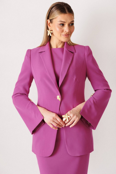 Жакет, платье Мода Юрс 26-2959 пурпурный - фото 5