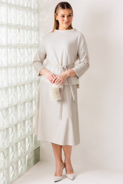 Жакет, юбка Мода Юрс 26-2718 белый - фото 5