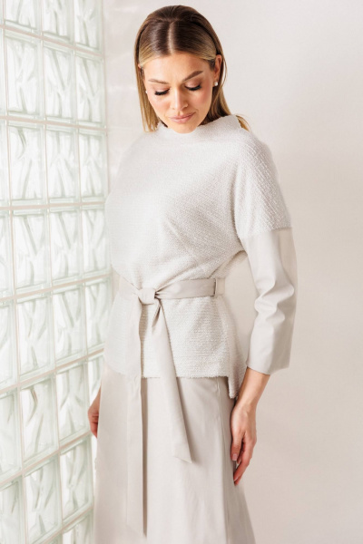 Жакет, юбка Мода Юрс 26-2718 белый - фото 3