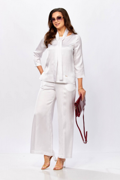 Блуза, брюки Taita plus 2604/2 белый - фото 4