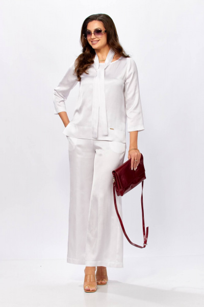 Блуза, брюки Taita plus 2604/2 белый - фото 3