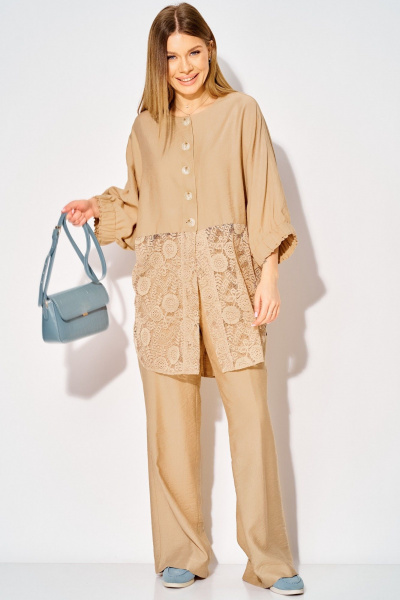 Брюки, туника Laikony L-534 бежевый - фото 14
