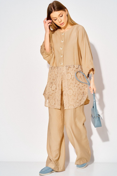 Брюки, туника Laikony L-534 бежевый - фото 13
