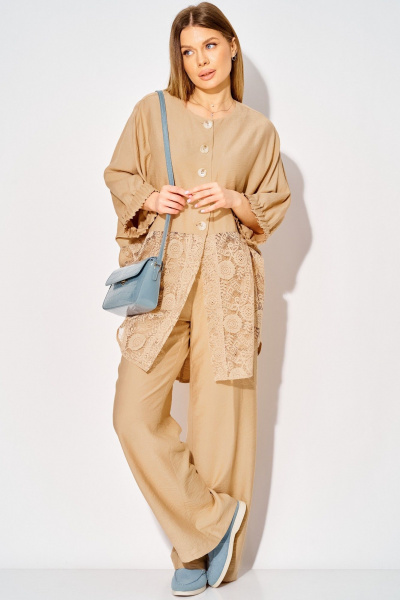 Брюки, туника Laikony L-534 бежевый - фото 12