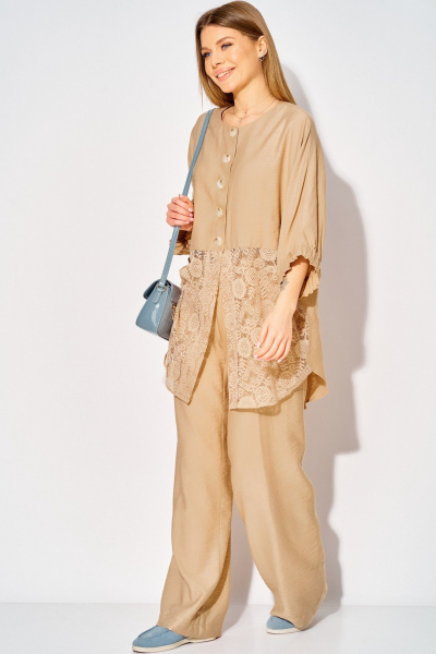 Брюки, туника Laikony L-534 бежевый - фото 11