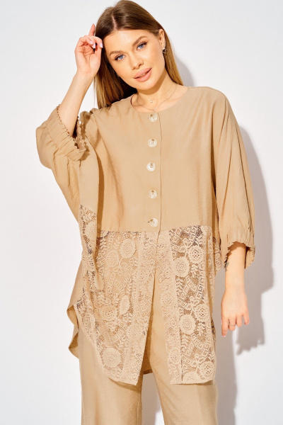 Брюки, туника Laikony L-534 бежевый - фото 2