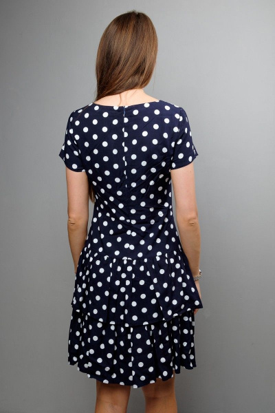 Платье с воланами и застежкой молния Mita ЖМ1044 синий_горох - фото 3