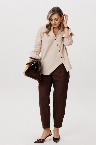 Брюки, рубашка Fantazia Mod 5331 беж/коричневый - фото 3