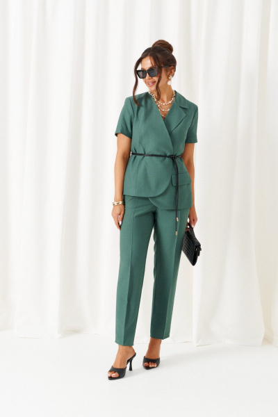 Брюки, жакет Beautiful&Free 6451 бутылочно-зеленый - фото 3