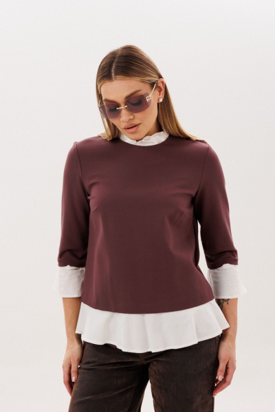 Блуза Anelli 1824 махагон - фото 10