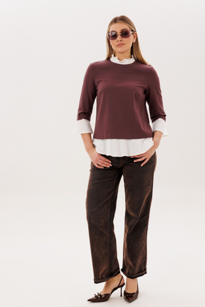 Блуза Anelli 1824 махагон - фото 9